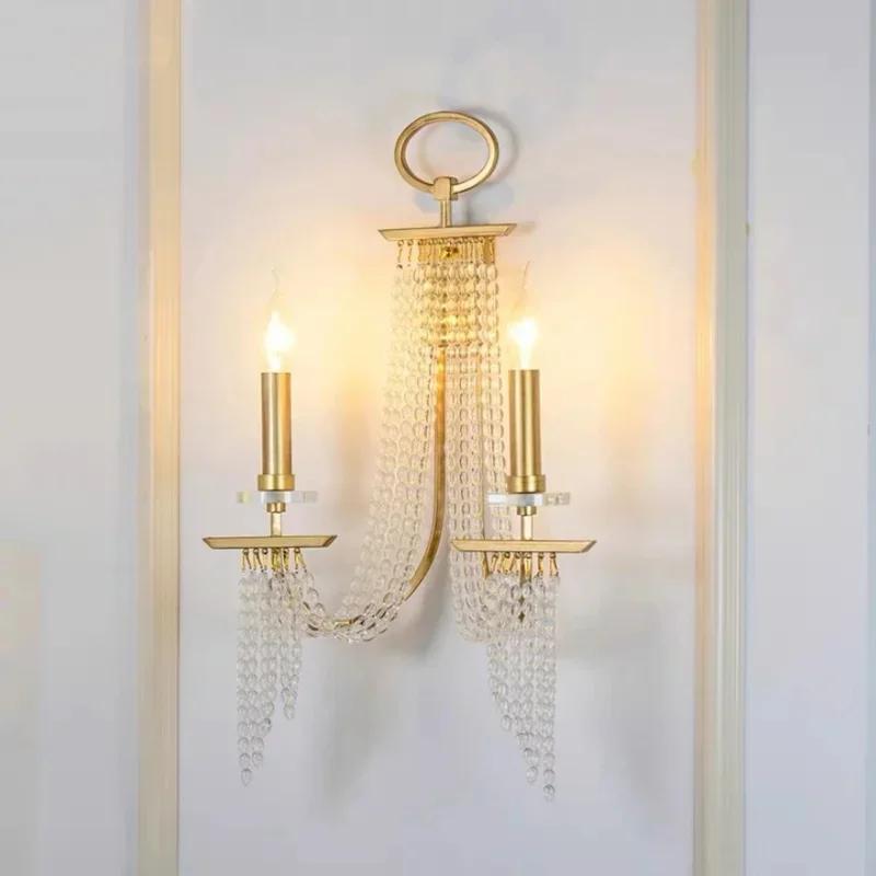 American luxury candle pendant light romantic crystal pendant light villa restaurant bedroom home decoration lamps and lanterns
