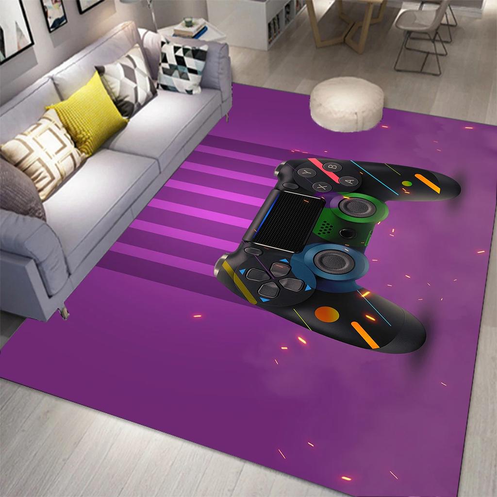 Gaming Area Rug for Kids Boy Bedroom Playroom Living Room Decor Controller Gamepad Carpet Gamer Floor Mat Soft Cool Game Doormat