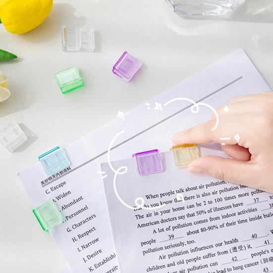 10Pcs Mini Transparent Folder with Push Clip Office Organizer for Organizing