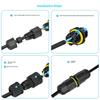 IP68 Waterproof Electrical Wire Connector Flame Retardant 3Pin Screwless Terminal Connector for 6mm/8mm/10mm Wire