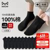 Men's Socks, 2025 Four-Season Thin Style [10A 100% Pure Cotton], Men's Short Tube Mesh Boat Socks, 6 Pairs