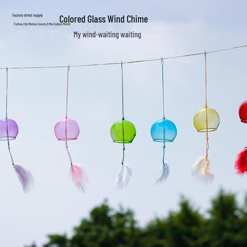 Cherry Blossom Glass Wind Chime - DIY Transparent Hanging Ornament