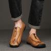 Summer Men's Casual Luxury Leather Shoes Breathable Men Handmade Flat Bottomed Moccasins Shoes Outdoor Driving Shoes Large Sizes