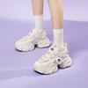 Kappa Thick Sole Casual Comfortable Versatile Non-Slip Wear-Resistant Increased Height Low-Top Dad Shoes Women Sneaker Classic-White K0E25MC23J-012