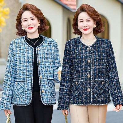 Mom Autumn Coat Short Top Medium and Old Women's Fashion Temperament Cardigan