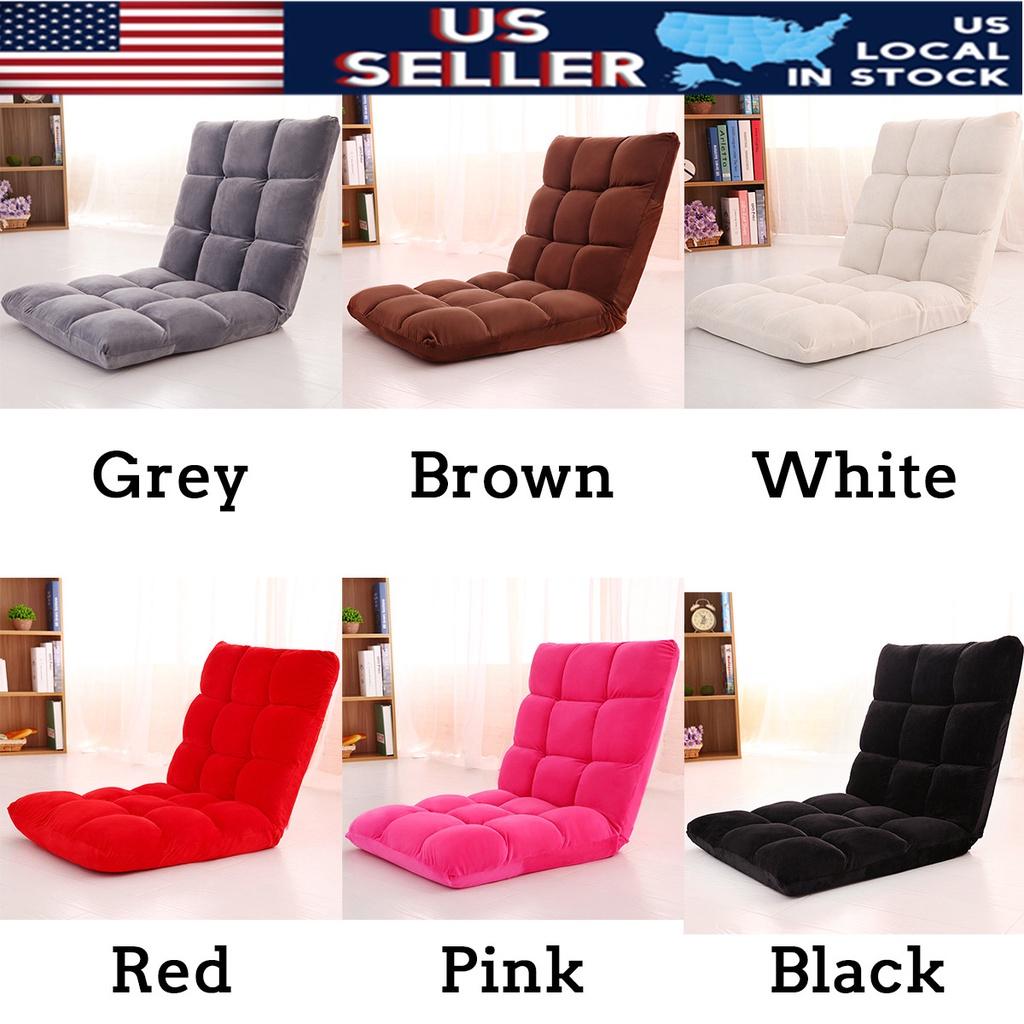 Folding Lazy Sofa Lounge Chair Seat Futon Recliner Bed Couch Tatami with 5-Speed Adjustable Backrest 15.8'' X 31.5''