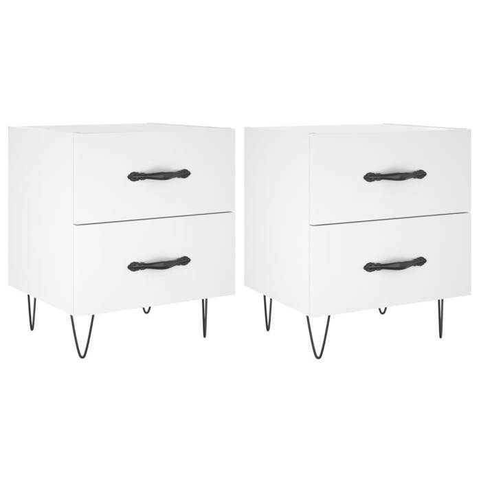 Maison Exclusive - Bedside Tables 2 Pcs White 40x35x47.5 Cm Engineered Wood