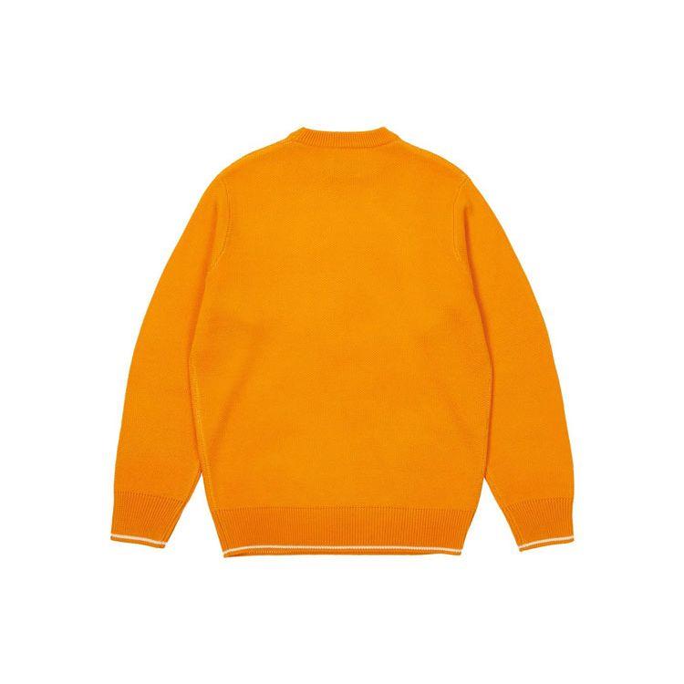 Palace Finger Pattern Crew Neck Wool Sweater Knitwear Unisex Tops Yellow P20KW012