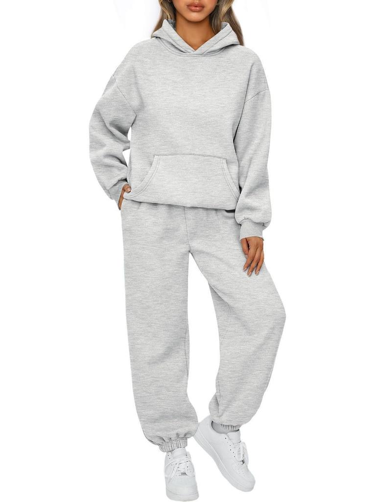 Women's Fall/Winter Casual Two-Piece Set Hooded Sweatshirt and Sweatpants