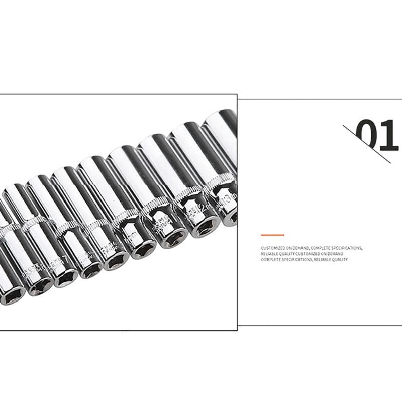 11-tlg. Steckschlüsselsatz 1/4 Zoll 6,35 mm Antrieb, Sechskant-Ratschenschlüssel, Innensechskantkopf, langer Schlüssel, Steckschlüsselgelenk, Handwerkzeug-Reparatur