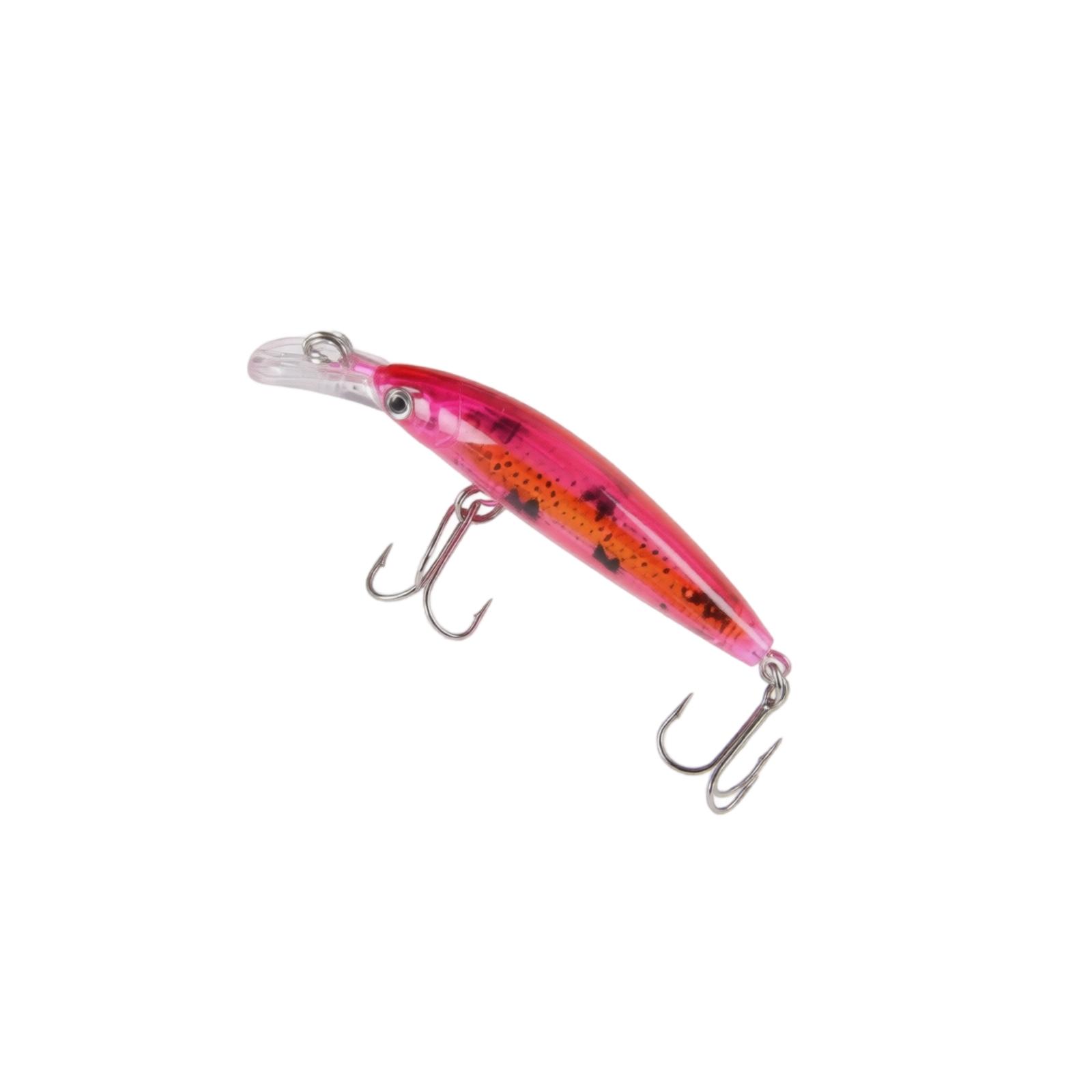 

Fishing Lure Hard Bait Minnow Style Plastic Artificial Bait with Dual Treble Hooks for Freshwater and Saltwater Fishing one size