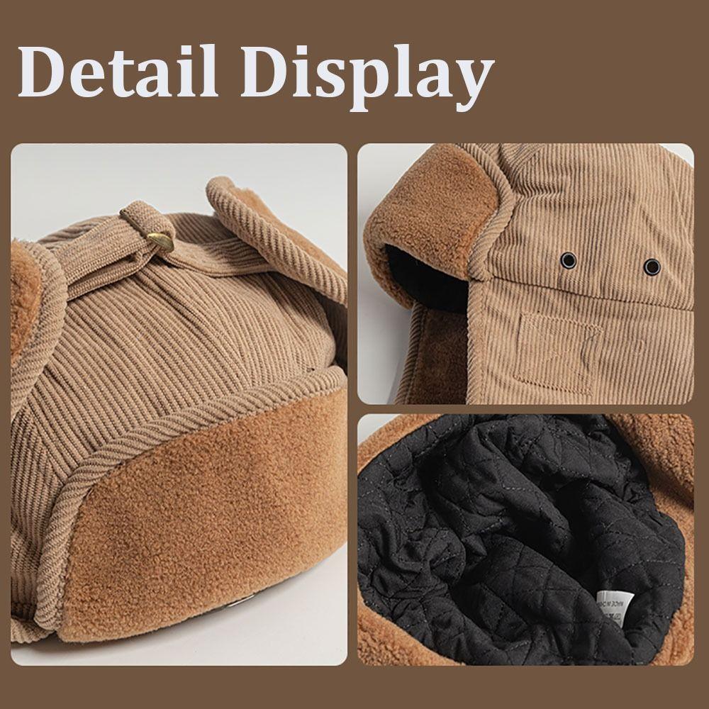 Windproof Snow Cap Warm Winter Ski Cap Retro Lei Feng Hat  Men Women