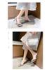 2023 Summer Rhinestone Stiletto Heels: Pointed Toe, Slip-on, Square Buckle, Closed-toe Sandals