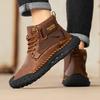Men's Fashionable Leather Outdoor Hiking Shoe Anti-Slip High-Top Work Shoe Comfortable Lace-Up New Autumn And Winter Sports Shoe