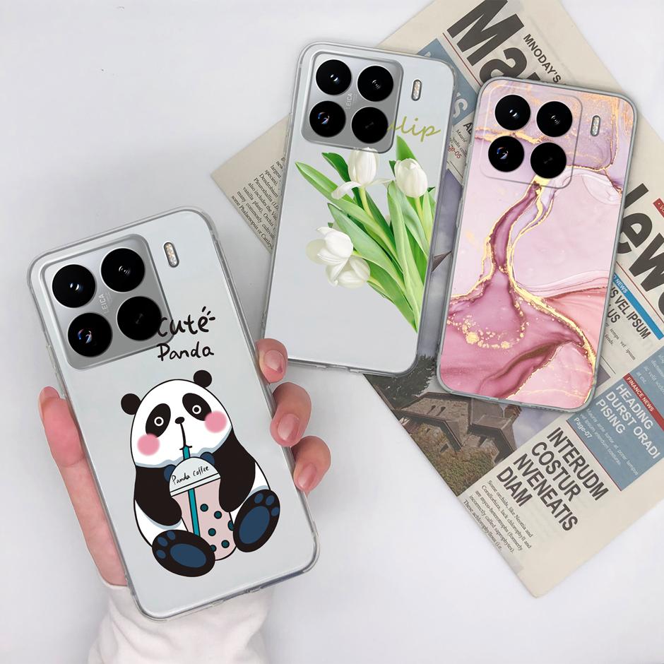 Cute Flower Case For Xiaomi 15 Pro Ultra Clear Soft Silicone Protective Bumper Cover For Xiaomi15Pro 15Ultra Anti Scratch Fundas