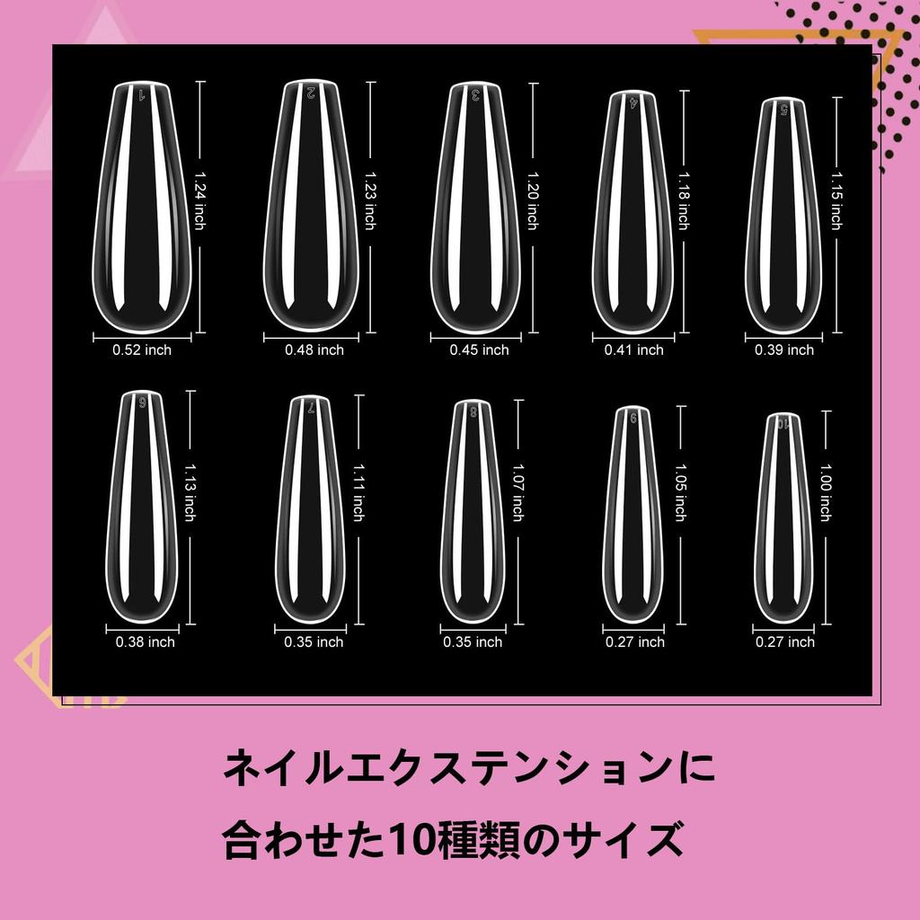 Saviland Nail Nail Tip 500pcs Glue Gel Nail Nail Glue Nail Set Kit, Kit, Kit, Tips, 4-in-1 Gel, Beginner's