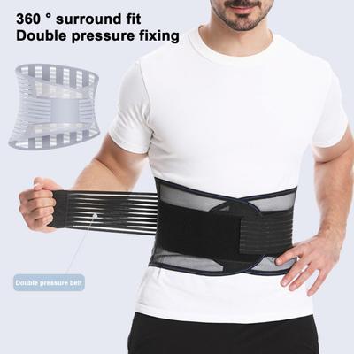Lumbal Protector Nedre ryggstöd med dubbla justerbara remmar Andas Mesh Fitness Support Bälte Sporttillbehör
