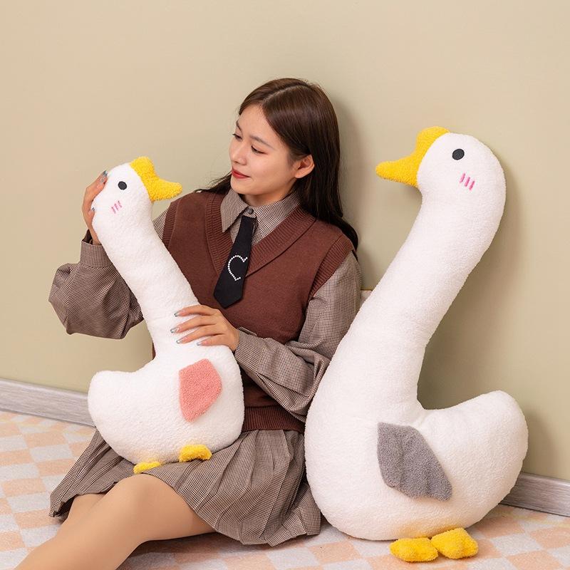Cartoon Weich Große Weiße Gans Wurfkissen Plüschtier Puppe Große Gans Puppe Mädchen Schlafen Beine Langes Wurfkissen
