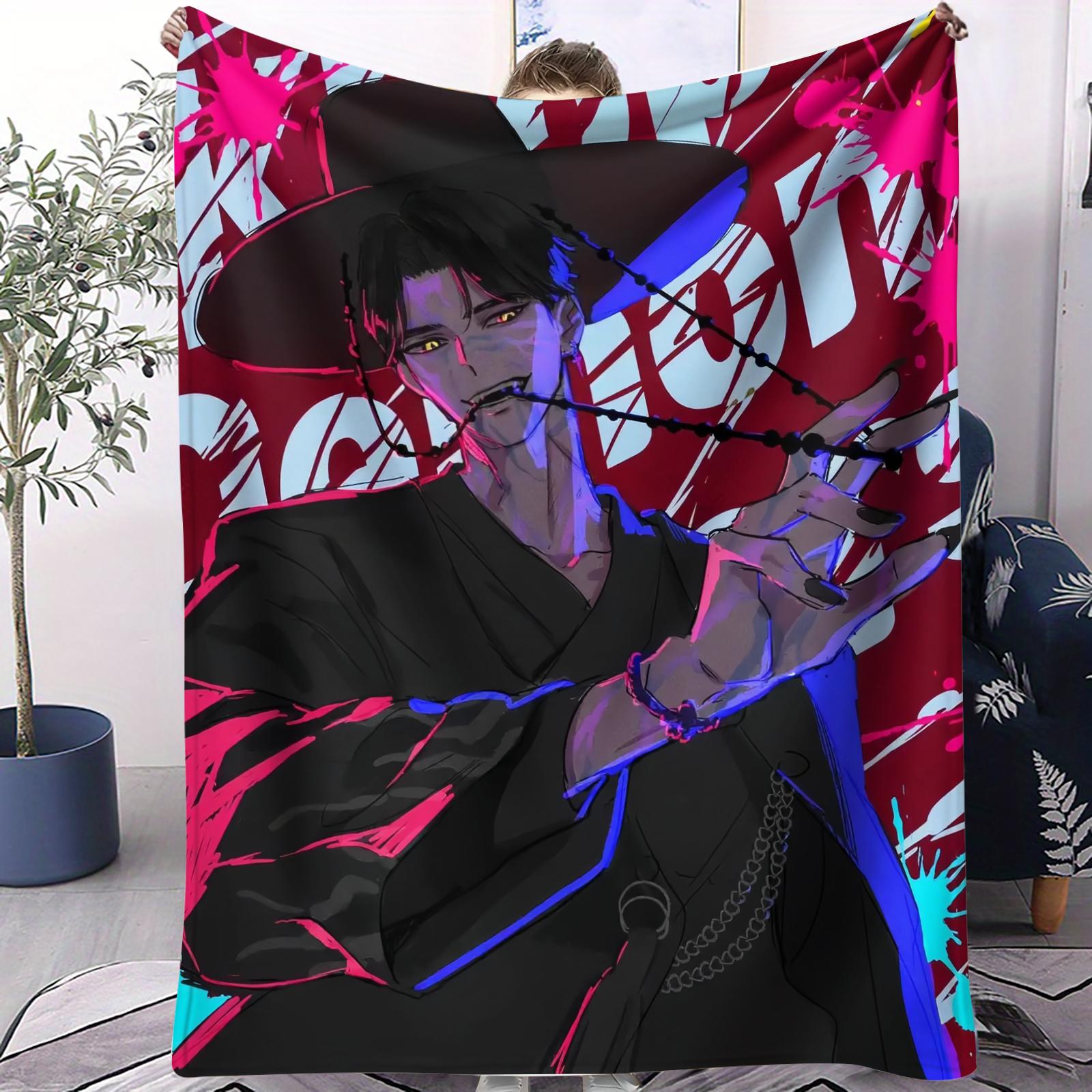 

KPOP Demon Hunter Anime Printed Blanket Cover Blanket Plush Throw Blanket Portable Nap Blanket for Office Huntrix Fan MustHave 70x100cm