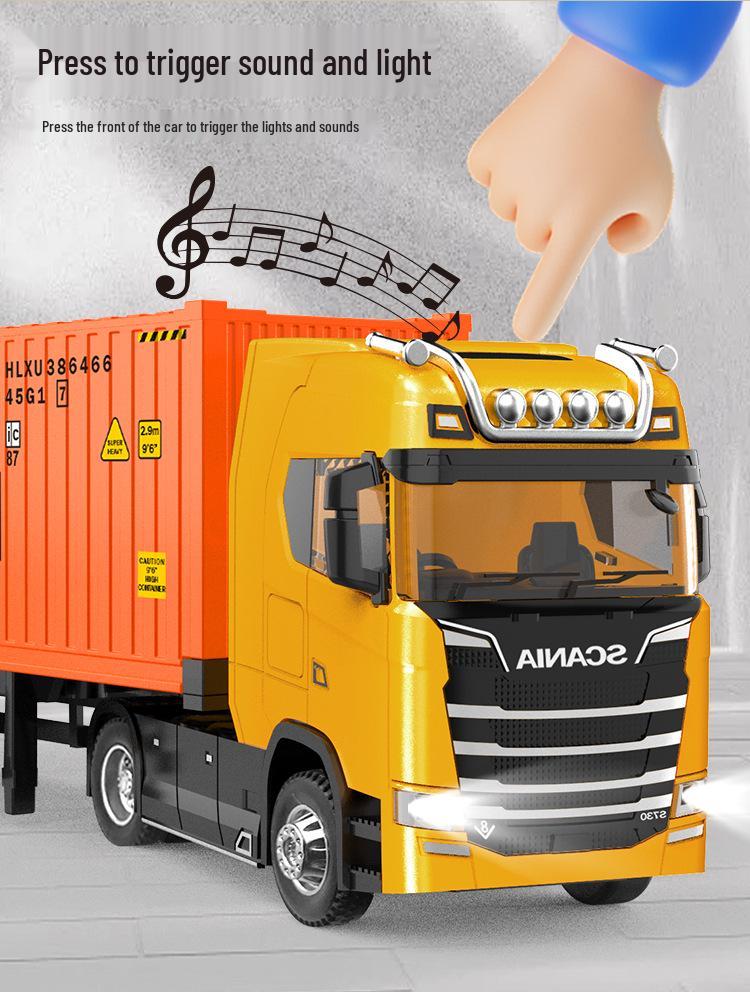 1:50 Alloy Container Transport Truck Model Toy Vehicle Gift Ornament