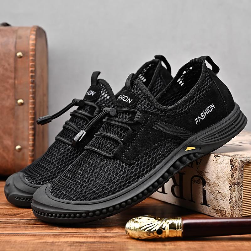 Summer Men Mesh Breathable Non Slip Soft Elastic Band Casual Sports Shoes