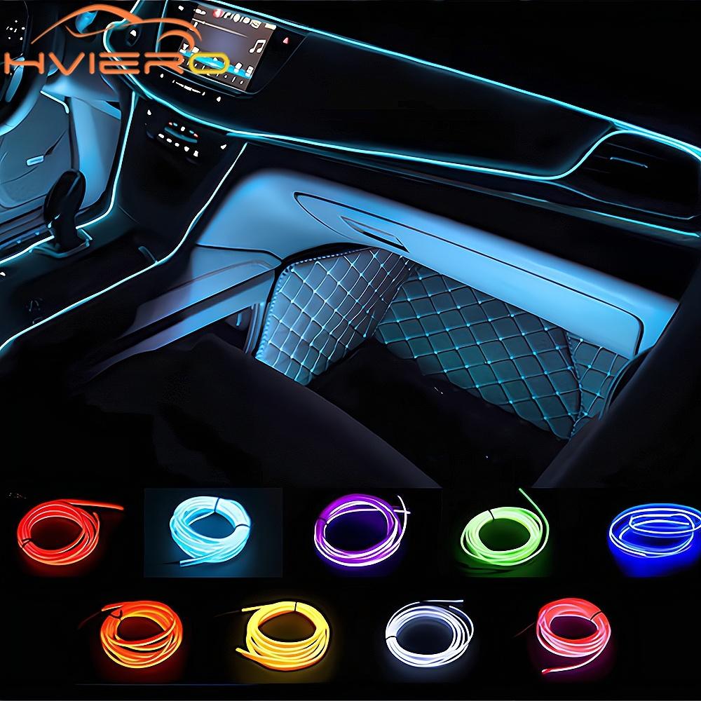 1M 2M 3M 5M Car Interior Lighting Auto LED Strip Wire Rope Tube Line Flexible Neon Light With 12V USB Cigarette Drive