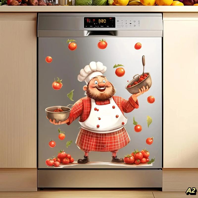 

Creative Cooking Chef Dishwasher Stickers, Fun Decals For Kitchen Appliances, Adhesive Removable Wall Decals Home Decor A2