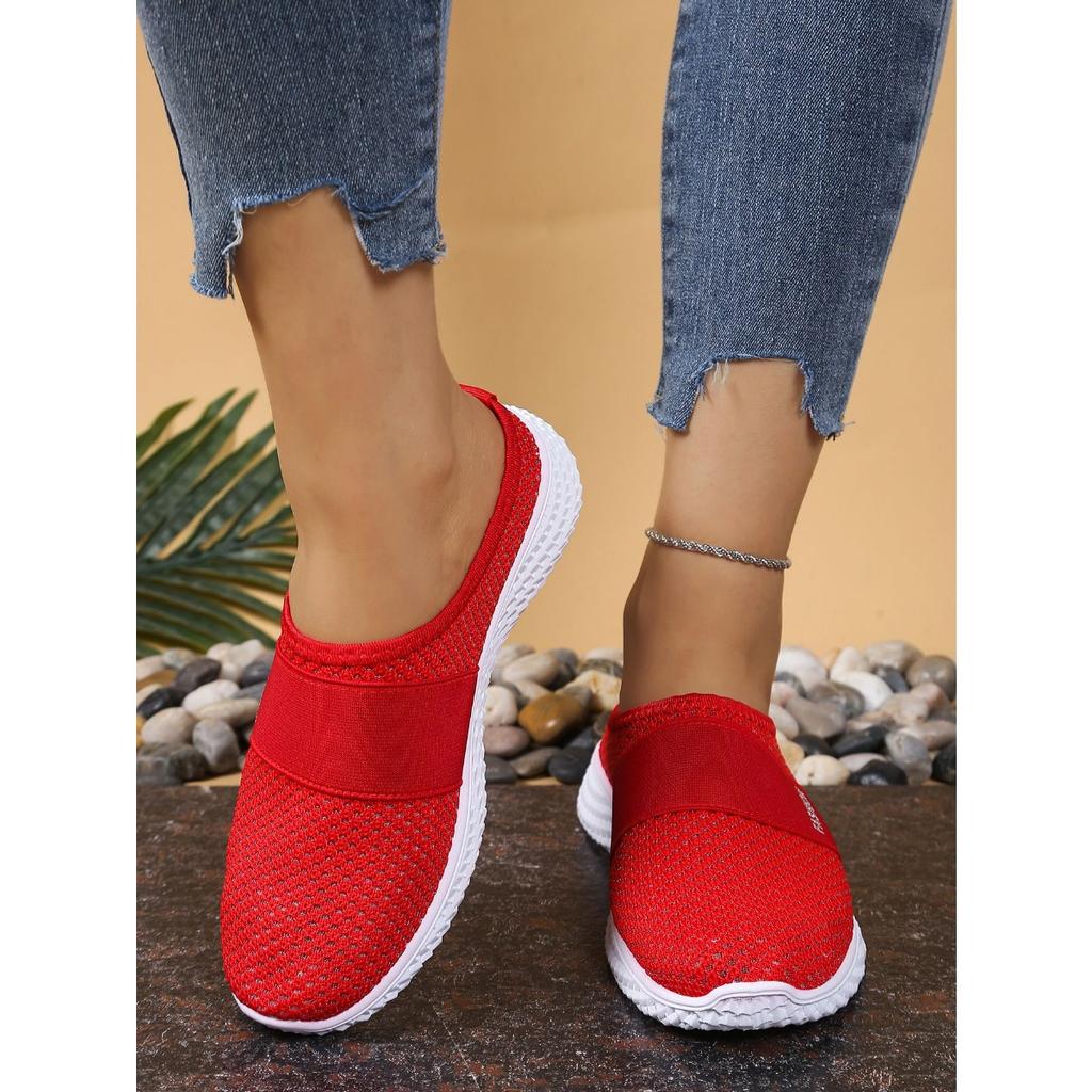 Ladies' Casual Sports Shoes, One Foot Kick, Suitable for Spring and Summer Beach Vacation, Travel and Leisure, Mesh Suitable for Plus Size Women