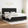 Exclusive House - Bed Slat Base with Mattress Black 200x200 Cm Fabric
