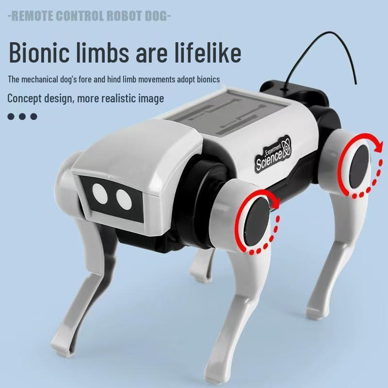 DIY Solar-Powered Quadruped Robot Dog: Educational Remote-Controlled Kit for Kids