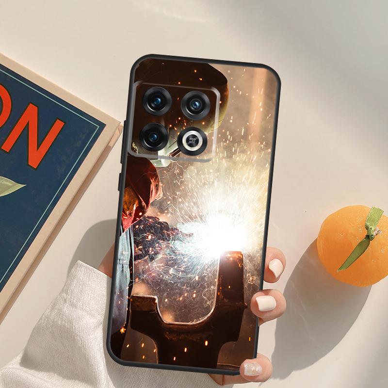Welder Welding Hot Metal Worker Case For OnePlus 13T 10T 10R 12R 13R 15 13 12 11 10 9 Pro Nord CE 5 2 3 4 Lite N20 N30 Cover