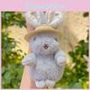 Floral Pattern Plush Bunny Keyring With Hat For Kids Room Decor And Accessories