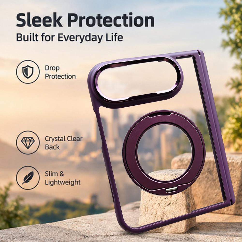 Clear Protective Case for IPhoneDuo 2026 Phone Protector with 360 Degree Rotatable Kickstand Anti-yellowing Phone Cover
