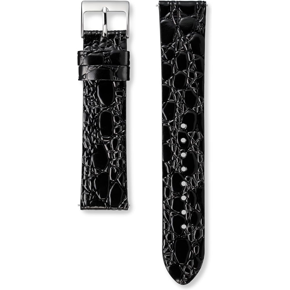 

Seiko Watch Genuine Leather Crocodile Pattern Band 19mm Width Black Men s Smart Change Watch