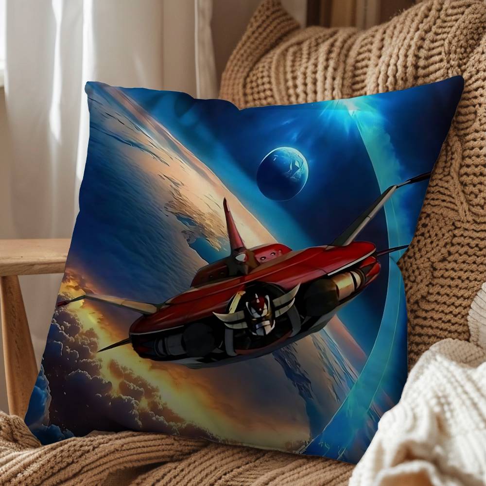 cartoon Rocket Punch Mazinger Z Cushion Cover Suitable For Sofa Car Bedroom Office Cushions Decorative Pillow Case