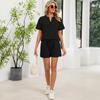 Women's Fall Two Piece  Outfits Short Sleeve Tops Tee Shirts Wide Leg Shorts Sets