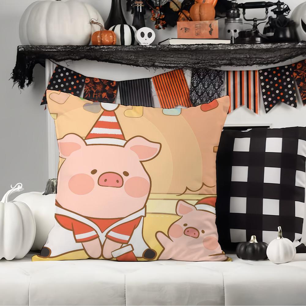 Cartoon cute L-Lulu pig Pillow Case Office Cushions Suitable For Sofa Car Bedroom Decorative Cushion Cover