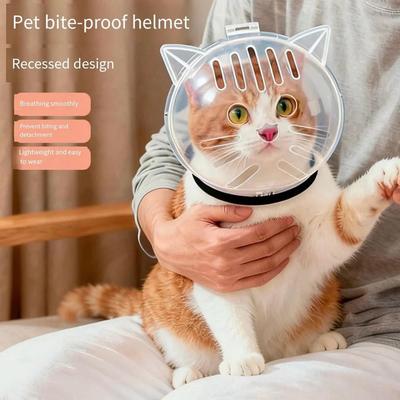 Cat Bubble Muzzle Transparent Breathable Face Cover Cat Hood for Small Dogs Bathing Shedding Nail Trimming Shower Behavior