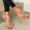 New Women Summer Plus Size  Beaded Sandals Ladies Flats Beach Shoes Flip Flops Thong Gladiator Bohemia Sandalias