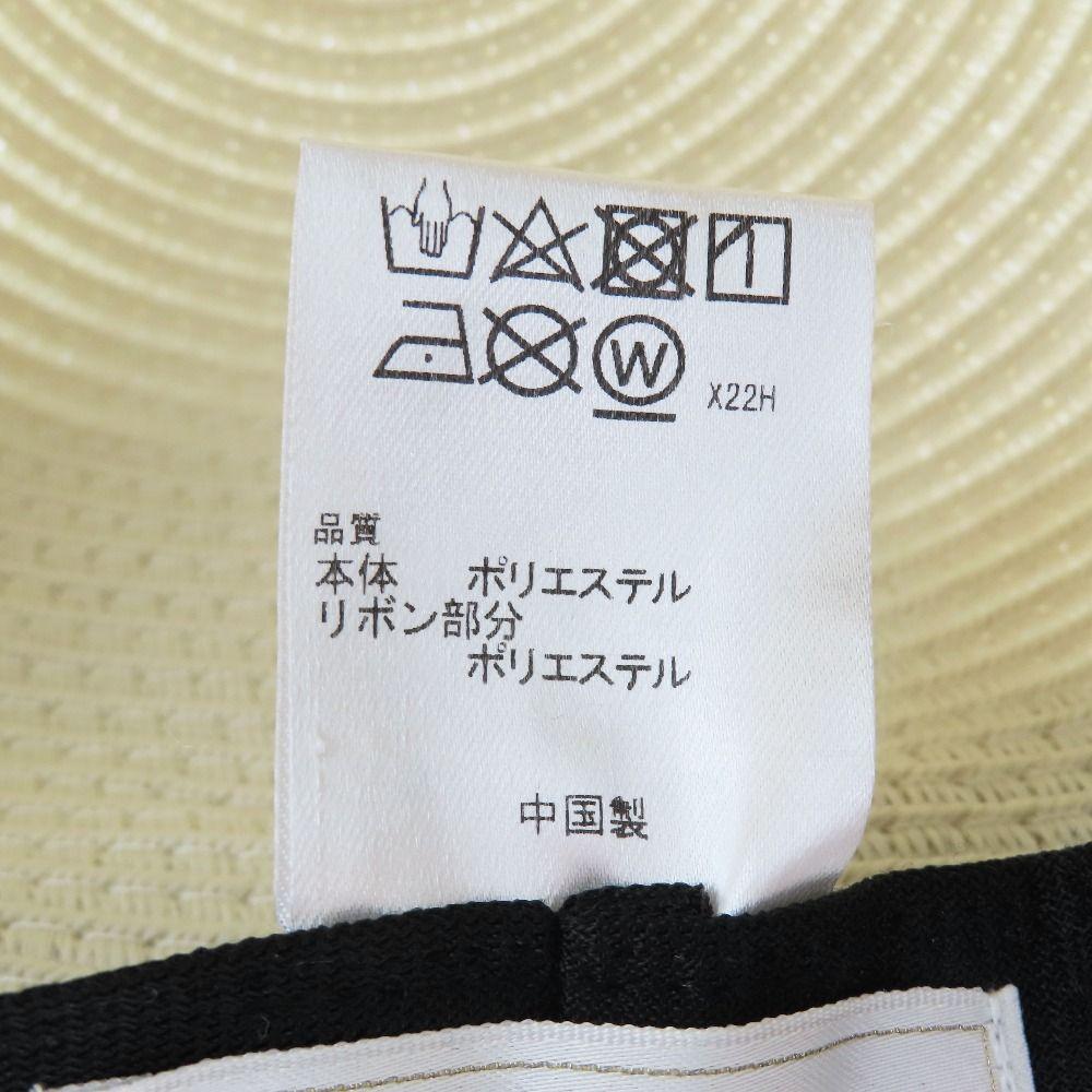 Used Good Condition anySiS Ribbon Straw Hat Hat Wide Brim Hat Off-White Navy Ladies Old Clothes Used USED