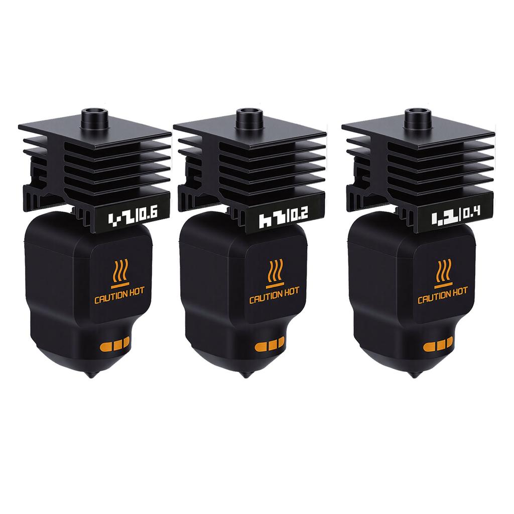 3 Pcs Hotend Set Replacement for Bambu Lab P2S H2D H2S H2C 3D Printer 0.2mm 0.4mm 0.6mm Nozzle Hotend and Silicone