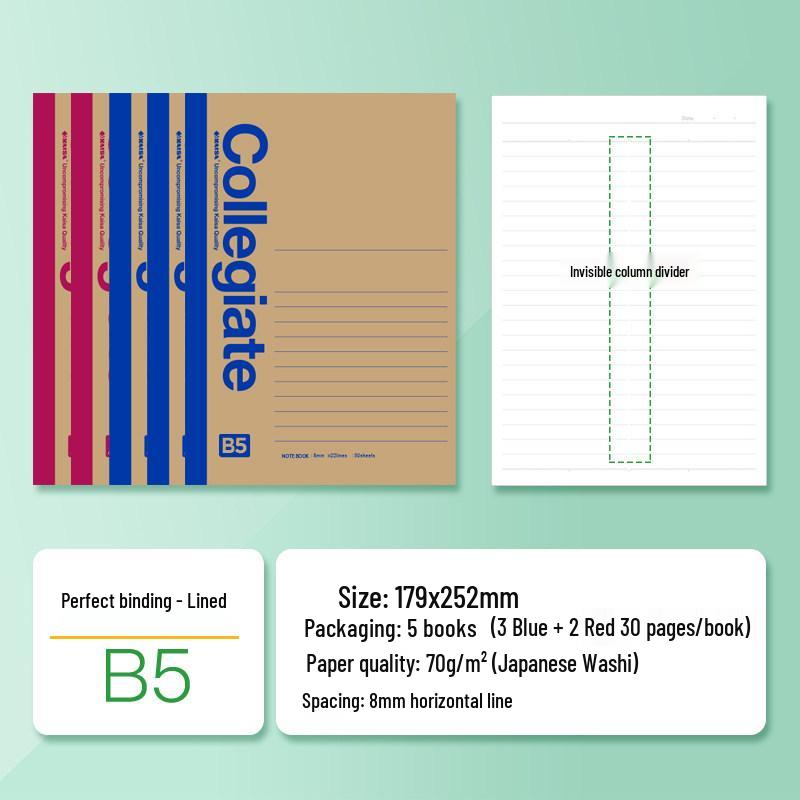 Kaisa B5 Side-Flip Student Practice Notebook Diary Standard