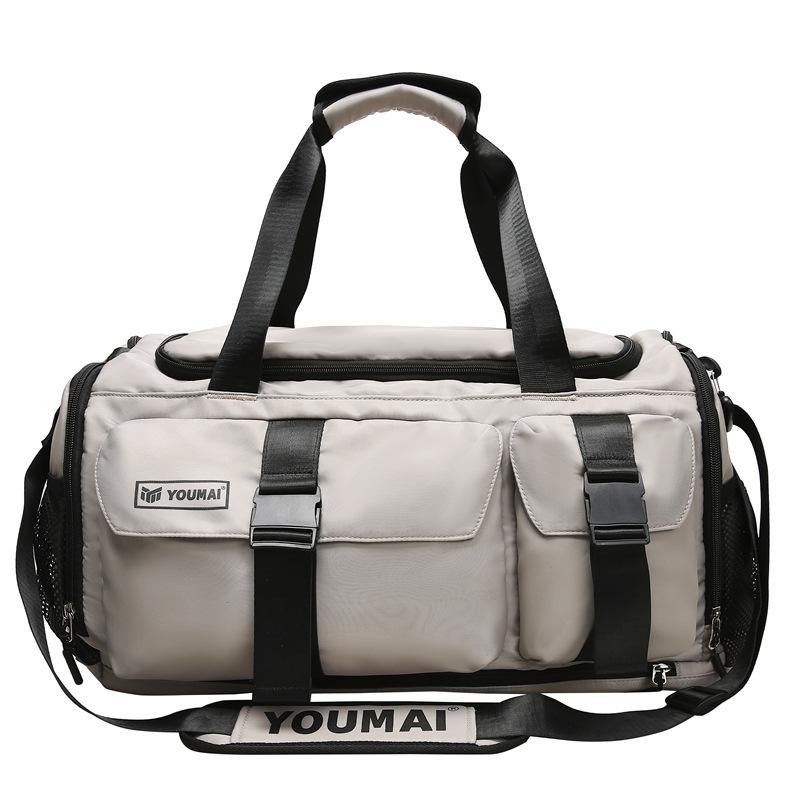 Men's and Women's Lightweight Travel Bags Large Capacity Pockets Hand Luggage Bag Dry and Wet Separation Training with Shoe Compartment Fitness Bag