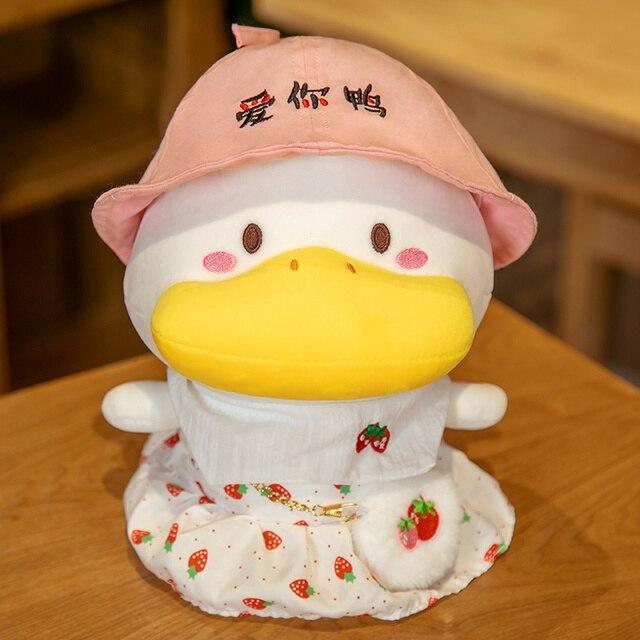 1pc 33cm Kawaii Duck With Clothes Plush Toys Multiple Styles Cute Dressing Duck Pillow Stuffed Dolls For Kids Girl Xmas Gift