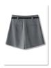 Women's Off-White High-Waisted A-Line Suit Shorts: Spring/Summer 2025 Casual Wide-Leg Slimming Fit