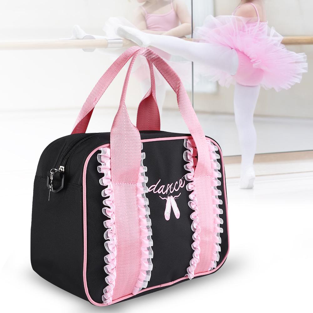 Girls Ballet Dance Kids handbag Single Shoulder Sports Bag (Black)