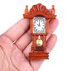 Miniature Garden Decoration Accessories Living Room Collection Wood Mahogany Color Clock Dollhouse