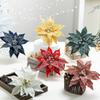 Faux Velvet Artificial Xmas Flower Vibrant Colors Large Size Festive Glitter Flower Merry Christmas High-grade