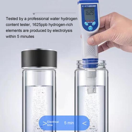 300ML Wasserstoffreiches Wasserflasche SPE PEM Technologie Tragbare Glas Wasserstoffwasser