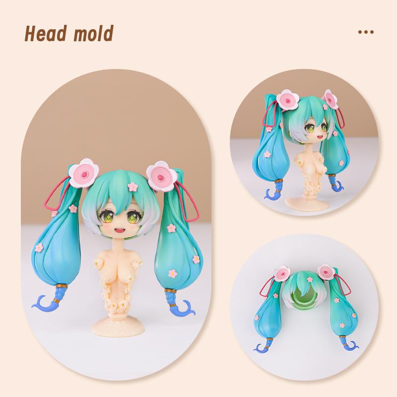 Ob11 Doll Plastic Hair Replacement Doll Hair Head Mold Twin Pony Tail Anime For Obitsu11 Gsc Body 1/12 Bjd Head Shell Doll Girl